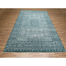 Load image into Gallery viewer, 8&#39;x10&#39;3&quot; Teal Green, Pre Historic 14th Century Influence, Mamluk Design, Natural Dyes, Hand Knotted, Pure Wool, Oriental Rug FWR459306