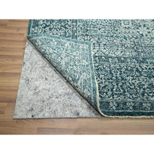 Load image into Gallery viewer, 8&#39;x10&#39;3&quot; Teal Green, Pre Historic 14th Century Influence, Mamluk Design, Natural Dyes, Hand Knotted, Pure Wool, Oriental Rug FWR459306