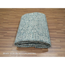 Load image into Gallery viewer, 8&#39;x10&#39;3&quot; Teal Green, Pre Historic 14th Century Influence, Mamluk Design, Natural Dyes, Hand Knotted, Pure Wool, Oriental Rug FWR459306