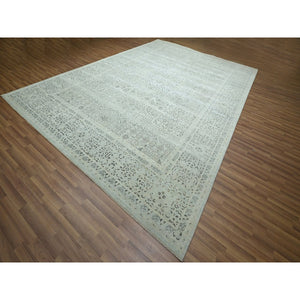 10'x14'2" Stone Gray, Mamluk Design, Pre Historic 14th Century Influence, Natural Dyes, Hand Knotted, Pure Wool, Oriental Rug FWR459324