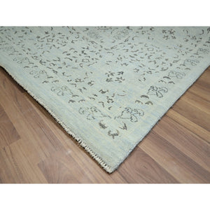 9'1"x12' Beau Blue, Pre Historic 14th Century Influence, Mamluk Design, Natural Dyes, Hand Knotted, Pure Wool, Oriental Rug FWR459330