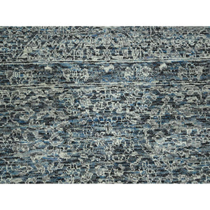 9'x12'1" Stone Blue, Pre Historic 14th Century Influence, Mamluk Design, Natural Dyes, Hand Knotted, Pure Wool, Oriental Rug FWR459336