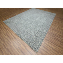Load image into Gallery viewer, 9&#39;2&quot;x12&#39; Dove Gray, Pre Historic 14th Century Influence, Mamluk Design, Natural Dyes, Hand Knotted, 100% Wool, Oriental Rug FWR459342