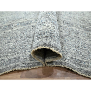 9'2"x12' Dove Gray, Pre Historic 14th Century Influence, Mamluk Design, Natural Dyes, Hand Knotted, 100% Wool, Oriental Rug FWR459342