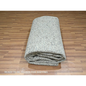 9'2"x12' Dove Gray, Pre Historic 14th Century Influence, Mamluk Design, Natural Dyes, Hand Knotted, 100% Wool, Oriental Rug FWR459342
