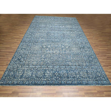 Load image into Gallery viewer, 9&#39;x12&#39; Aegean Blue, Pre Historic 14th Century Influence, Mamluk Design, Natural Dyes, Hand Knotted, Pure Wool, Oriental Rug FWR459348
