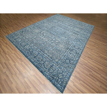 Load image into Gallery viewer, 9&#39;x12&#39; Aegean Blue, Pre Historic 14th Century Influence, Mamluk Design, Natural Dyes, Hand Knotted, Pure Wool, Oriental Rug FWR459348