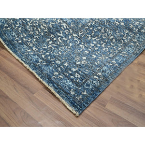 9'x12' Aegean Blue, Pre Historic 14th Century Influence, Mamluk Design, Natural Dyes, Hand Knotted, Pure Wool, Oriental Rug FWR459348