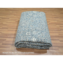 Load image into Gallery viewer, 9&#39;x12&#39; Aegean Blue, Pre Historic 14th Century Influence, Mamluk Design, Natural Dyes, Hand Knotted, Pure Wool, Oriental Rug FWR459348