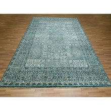 Load image into Gallery viewer, 8&#39;x10&#39;1&quot; Turkish Blue, Pre Historic 14th Century Influence, Mamluk Design, Natural Dyes, Hand Knotted, Pure Wool, Oriental Rug FWR459354