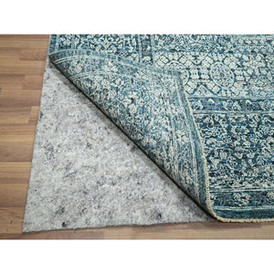 8'x10'1" Turkish Blue, Pre Historic 14th Century Influence, Mamluk Design, Natural Dyes, Hand Knotted, Pure Wool, Oriental Rug FWR459354