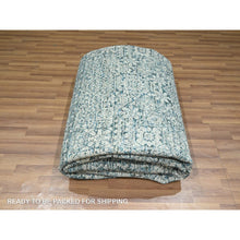 Load image into Gallery viewer, 8&#39;x10&#39;1&quot; Turkish Blue, Pre Historic 14th Century Influence, Mamluk Design, Natural Dyes, Hand Knotted, Pure Wool, Oriental Rug FWR459354