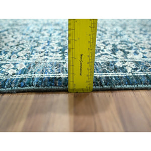 8'x10'1" Turkish Blue, Pre Historic 14th Century Influence, Mamluk Design, Natural Dyes, Hand Knotted, Pure Wool, Oriental Rug FWR459354