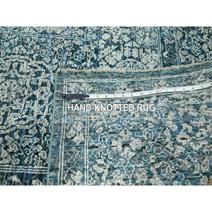 8'x10'1" Turkish Blue, Pre Historic 14th Century Influence, Mamluk Design, Natural Dyes, Hand Knotted, Pure Wool, Oriental Rug FWR459354