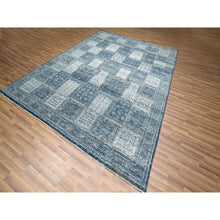 Load image into Gallery viewer, 8&#39;x10&#39;1&quot; Aegean Blue, Garden Design, Tone On Tone, Hand Knotted, Pure Wool, Oriental Rug FWR459360