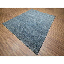 Load image into Gallery viewer, 8&#39;1&quot;x10&#39; Imperial Blue, Intricate Repetitive Geometric Tree Design, Tone On Tone, Hand Knotted, Wool And Silk, Oriental Rug FWR459372