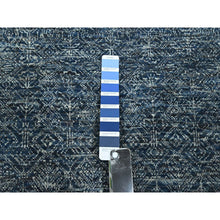 Load image into Gallery viewer, 8&#39;1&quot;x10&#39; Imperial Blue, Intricate Repetitive Geometric Tree Design, Tone On Tone, Hand Knotted, Wool And Silk, Oriental Rug FWR459372