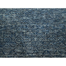 Load image into Gallery viewer, 8&#39;1&quot;x10&#39; Imperial Blue, Intricate Repetitive Geometric Tree Design, Tone On Tone, Hand Knotted, Wool And Silk, Oriental Rug FWR459372