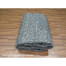 Load image into Gallery viewer, 8&#39;1&quot;x10&#39; Imperial Blue, Intricate Repetitive Geometric Tree Design, Tone On Tone, Hand Knotted, Wool And Silk, Oriental Rug FWR459372