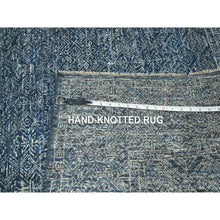 Load image into Gallery viewer, 8&#39;1&quot;x10&#39; Imperial Blue, Intricate Repetitive Geometric Tree Design, Tone On Tone, Hand Knotted, Wool And Silk, Oriental Rug FWR459372