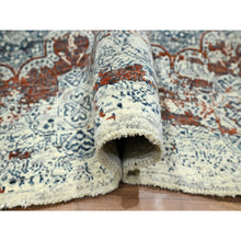 Load image into Gallery viewer, 8&#39;x10&#39; Rust Red, Erased Rosettes Design, Tone On Tone, Hand Knotted, 100% Wool, Dense Weave, Oriental Rug FWR459384