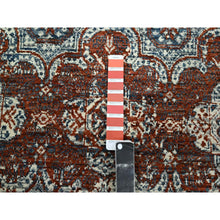 Load image into Gallery viewer, 8&#39;x10&#39; Rust Red, Erased Rosettes Design, Tone On Tone, Hand Knotted, 100% Wool, Dense Weave, Oriental Rug FWR459384