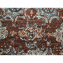 Load image into Gallery viewer, 8&#39;x10&#39; Rust Red, Erased Rosettes Design, Tone On Tone, Hand Knotted, 100% Wool, Dense Weave, Oriental Rug FWR459384