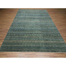 Load image into Gallery viewer, 8&#39;1&quot;x10&#39; Teal Green, Hand Knotted, Kohinoor Herat Pattern, Small Geometric Repetitive Diamond Design, Soft Wool, Tone On Tone, Oriental Rug FWR459414