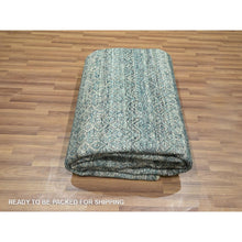 Load image into Gallery viewer, 8&#39;1&quot;x10&#39; Teal Green, Hand Knotted, Kohinoor Herat Pattern, Small Geometric Repetitive Diamond Design, Soft Wool, Tone On Tone, Oriental Rug FWR459414