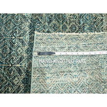 Load image into Gallery viewer, 8&#39;1&quot;x10&#39; Teal Green, Hand Knotted, Kohinoor Herat Pattern, Small Geometric Repetitive Diamond Design, Soft Wool, Tone On Tone, Oriental Rug FWR459414