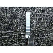 Load image into Gallery viewer, 8&#39;2&quot;x10&#39;2&quot; Charcoal Black, Tone On Tone, Wool And Silk With Intricate Star Design, Hand Knotted, Oriental Rug FWR459444
