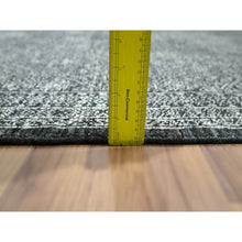 Load image into Gallery viewer, 8&#39;2&quot;x10&#39;2&quot; Charcoal Black, Tone On Tone, Wool And Silk With Intricate Star Design, Hand Knotted, Oriental Rug FWR459444