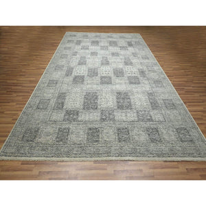 10'2"x14' Beige, Ancient Persian Garden Design, Tone On Tone, Hand Knotted, Pure Wool, Oriental Rug FWR459456