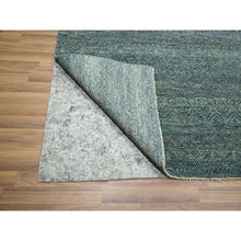 Load image into Gallery viewer, 9&#39;x12&#39; Ocean Blue, Kohinoor Herat Pattern, Small Geometric Repetitive Diamond Design, Soft Wool, Tone On Tone, Hand Knotted, Oriental Rug FWR459462