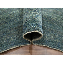 Load image into Gallery viewer, 9&#39;x12&#39; Ocean Blue, Kohinoor Herat Pattern, Small Geometric Repetitive Diamond Design, Soft Wool, Tone On Tone, Hand Knotted, Oriental Rug FWR459462
