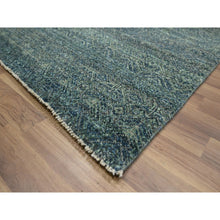 Load image into Gallery viewer, 9&#39;x12&#39; Ocean Blue, Kohinoor Herat Pattern, Small Geometric Repetitive Diamond Design, Soft Wool, Tone On Tone, Hand Knotted, Oriental Rug FWR459462