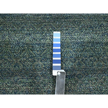 Load image into Gallery viewer, 9&#39;x12&#39; Ocean Blue, Kohinoor Herat Pattern, Small Geometric Repetitive Diamond Design, Soft Wool, Tone On Tone, Hand Knotted, Oriental Rug FWR459462