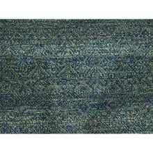 Load image into Gallery viewer, 9&#39;x12&#39; Ocean Blue, Kohinoor Herat Pattern, Small Geometric Repetitive Diamond Design, Soft Wool, Tone On Tone, Hand Knotted, Oriental Rug FWR459462