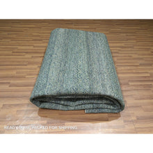 Load image into Gallery viewer, 9&#39;x12&#39; Ocean Blue, Kohinoor Herat Pattern, Small Geometric Repetitive Diamond Design, Soft Wool, Tone On Tone, Hand Knotted, Oriental Rug FWR459462