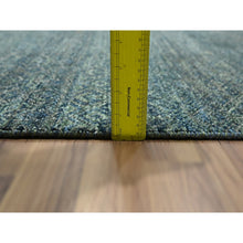 Load image into Gallery viewer, 9&#39;x12&#39; Ocean Blue, Kohinoor Herat Pattern, Small Geometric Repetitive Diamond Design, Soft Wool, Tone On Tone, Hand Knotted, Oriental Rug FWR459462