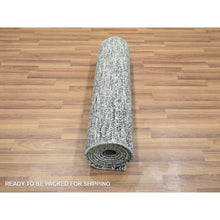 Load image into Gallery viewer, 2&#39;7&quot;x9&#39;10&quot; Sonic Gray, Kohinoor Herat Pattern, Small Geometric Repetitive Diamond Design, Hand Knotted, Soft Wool, Tone On Tone, Runner, Oriental Rug FWR459474