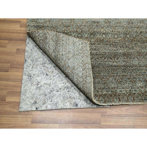 8'x10' Caramel Brown, Kohinoor Herat Pattern, Small Geometric Repetitive Diamond Design, Soft Wool, Tone On Tone, Hand Knotted, Oriental Rug FWR459480