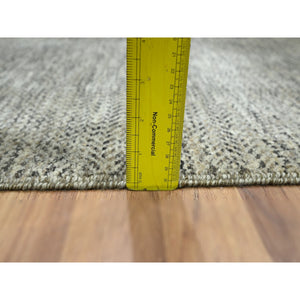2'x3' Beige, Modern Grass Design, Tone On Tone, Hand Knotted, Undyed Natural Wool, Mat, Sample, Oriental Rug FWR459486