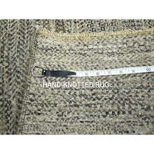 Load image into Gallery viewer, 2&#39;x3&#39; Beige, Modern Grass Design, Tone On Tone, Hand Knotted, Undyed Natural Wool, Mat, Sample, Oriental Rug FWR459486