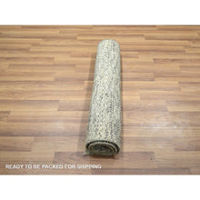 Load image into Gallery viewer, 2&#39;x3&#39; Beige, Modern Grass Design, Tone On Tone, Hand Knotted, Undyed Natural Wool, Mat, Sample, Oriental Rug FWR459486