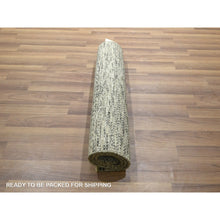 Load image into Gallery viewer, 2&#39;x3&#39; Beige, Undyed Natural Wool, Modern Grass Design, Tone On Tone, Hand Knotted, Mat, Sample, Oriental Rug FWR459498