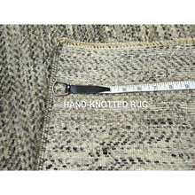 Load image into Gallery viewer, 2&#39;x3&#39; Beige, Modern Grass Design, Hand Knotted, Undyed Natural Wool, Tone On Tone, Mat, Sample, Oriental Rug FWR459504