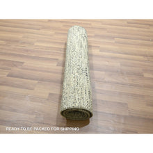Load image into Gallery viewer, 2&#39;x3&#39; Beige, Modern Grass Design, Hand Knotted, Undyed Natural Wool, Tone On Tone, Mat, Sample, Oriental Rug FWR459504