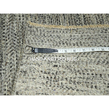 Load image into Gallery viewer, 2&#39;x3&#39; Beige, Hand Knotted, Modern Grass Design, Tone On Tone, Undyed Natural Wool, Mat, Sample, Oriental Rug FWR459510