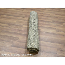 Load image into Gallery viewer, 2&#39;x3&#39; Beige, Hand Knotted, Modern Grass Design, Tone On Tone, Undyed Natural Wool, Mat, Sample, Oriental Rug FWR459510